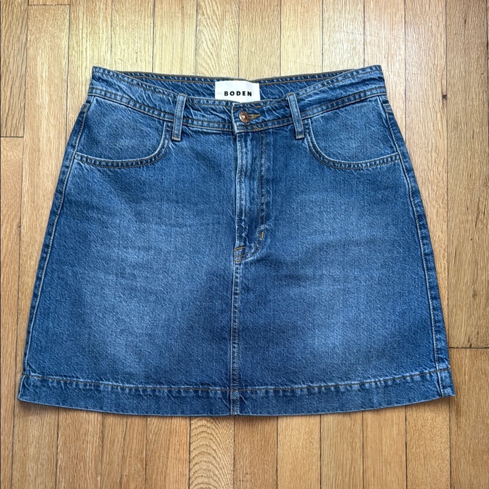 Boden Blue A-Line Mini Skirt